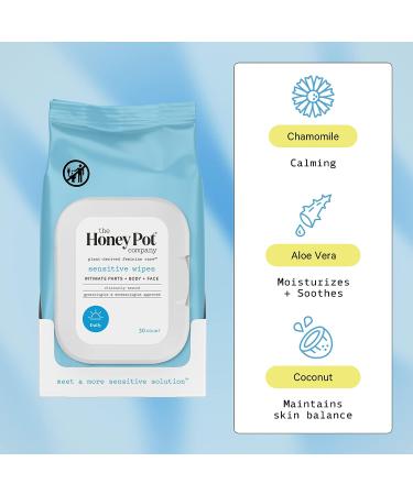The Honey Pot Company Sensitive Feminine Wash & Wipe Bundle - Natural PH Balanced Hygiene for Sensitive Skin - Buy Online on GoSupps.com