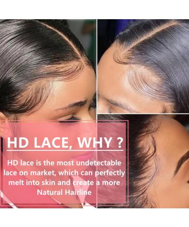 ALIMICE 13X4 HD Lace Front Straight Human Hair Wig for Black Women - 22 Inch Natural Color, Pre Plucked with Baby Hair, Brazilian Virgin Hair, 150% Density - Buy Online on GoSupps.com