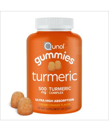Qunol Turmeric Curcumin Gummies 500 mg Delicious Gummy Supplements Helps Support an Active Lifestyle Orange 60 Count
