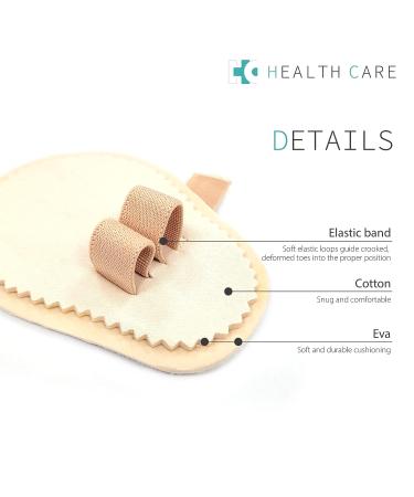 4-Piece Toe Splint Corrector for Crooked, Claw, and Overlapping Toes - (2 Holes) - Buy Online on GoSupps.com