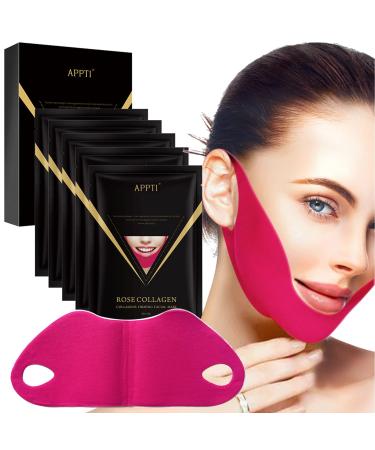 APPTI Rose Collagen V-Line Shaping Face Masks Chin Strap for Reduce Double Chin for Women  Chin Exerciser  V Line Lifting Mask  Double Chin Eliminator Strap  Face and Neck Slimmer