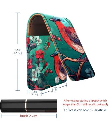 Travel Lipstick Organizer Case - Portable Makeup Bag with Mirror | Animal Bird & Wild Flower Pattern | Shop Now - Buy Online on GoSupps.com