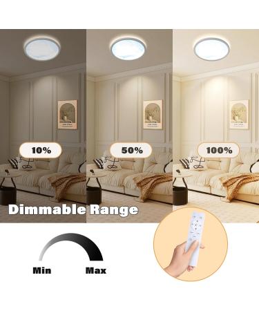 Wholede LED Ceiling Lamp - 24W Round Moon Motif 3000-6500K Ultra Thin with Remote Control for Children's Room & Living Room - 29.5cm - Buy Online on GoSupps.com