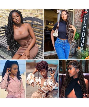 Dorsanee 14 Inch Faux Locs Crochet Hair 7 Packs 1B/27 - Pre-looped Distressed Goddess Locs for Black Women - Buy Online on GoSupps.com