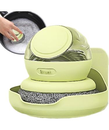 Dish Brush with Soap Dispenser - Dishwashing Brush with Soap Dispenser Automatic Soap Dispensing Palm Scrubber Strong Cleaning Scrubber for Kitchen Sink Pots Pans Qmisify Green - Buy Online on GoSupps.com