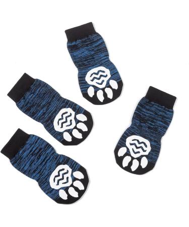 Harfkoko Indoor Anti-Slip Socks for Dogs & Cats | 8 Sizes S to 5XL | Silicone Gel Paw Protection & Traction | Black & Blue - Buy Online on GoSupps.com