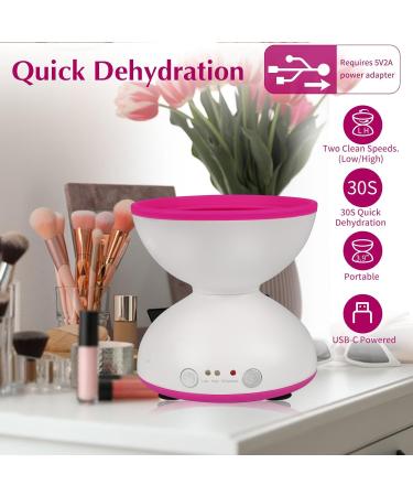 Ultra-Fast Electric Makeup Brush Cleaner & Dryer | Two Speeds USB Powered | Efficient Beauty Tool for Makeup Brush Sets White Rose - Buy Online on GoSupps.com
