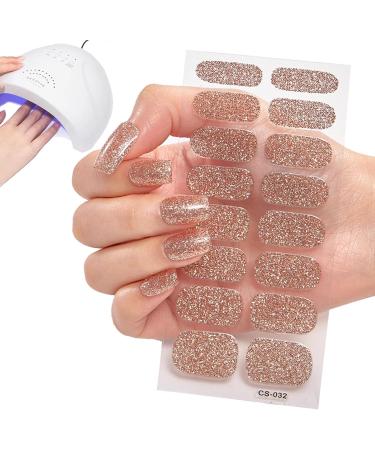 Moslate 3 Set Semi Cured Gel Nail Strips - Works with Any UV Nail Lamps 48 Pc Full Nail Polish Sticker Nail Wraps Kit for Wome Glaze Nail Strips Gel Nail Strip No-Baked Semi Cured Toenail Easy to CS032 - Buy Online on GoSupps.com