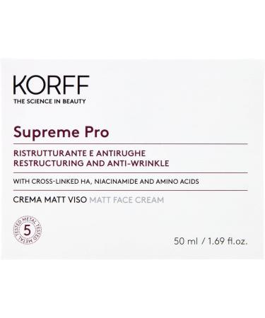 Korff Supreme Pro Matte Restructuring and Anti-Wrinkle Face Cream with Hyaluronic Acid for All Leather Types Pack of 50 ml - Buy Online on GoSupps.com