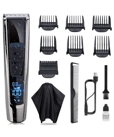 2021 Newest Pamoire Hair Clippers for Men Professional Cordless Hair Clippers for Hair Cutting Barber,Rechargeable Beard Trimmer Grooming Kit,LED Display(Slim Body Design)