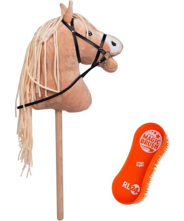 Buy RL24 HKM Hobby Horse Sunny | Plush Stock Horse with Bridle Wooden Stick & Long Mane - Light Brown - International Shipping Available - Buy Online on GoSupps.com