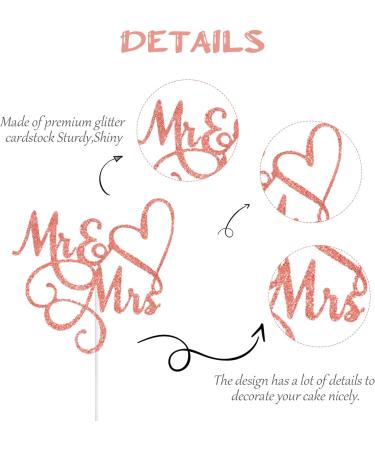 Wedding Cake Toppers Mr & Mrs Cake Topper With Rose Gold Heart Star Balloon Bride and Groom Wedding Topper for Cakes for Wedding Bridal Engagement Party Cake Cupcake Decoration - Buy Online on GoSupps.com