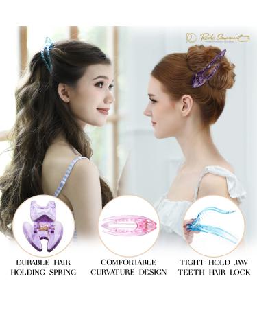RC Roche 6-Piece French Hair Clips - High-Quality Non-Slip Hair Clamps for Women & Girls - Transparent Multifoliate Design - Buy Online on GoSupps.com