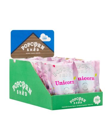 Popcorn Shed Unicorn Popcorn Snack Pack 24g Pack of 16 Multicoloured Candy Floss Caramel Popcorn Gluten Free & Natural Lunch Box & Movie Night Snacks