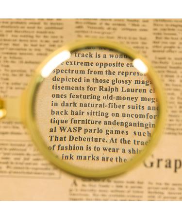 Magnifying Glass 6X Retro Gold Optical Full Metal 75mm Reading Magnifying Glass for Elderly People Microscope - Buy Online on GoSupps.com