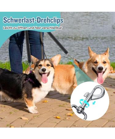 Double Leash for 2 Dogs - No Tangle 360 Rotatable Training Line Shock-Absorbing & Reflective Adjustable for 0-15kg - Perfect for Dog Training - Buy Online on GoSupps.com