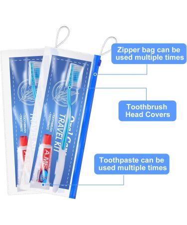 30 Pack Travel Toothbrush Set with Covers & Toothpaste - Soft Bristles Resealable Bag - Ideal for Charities Hotels & Home Use - Buy Online on GoSupps.com