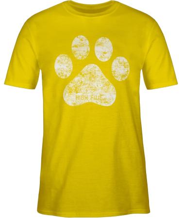 Shirtracer Men's T-Shirt - High Five Dog Paw 6 Yellow - Perfect Gift for Dog Owners - Available in 4XL & Large Sizes - Buy Online on GoSupps.com