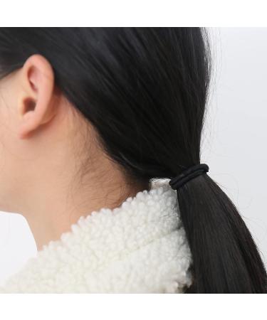 ZARI 50pcs Black Elastic Hair Ties Value Pack | Stretchable Non-Metallic Hair Ribbons for Men, Women, Girls, Boys | 4mm/2inch Ponytail Holders for Thick, Thin, Curly Hair - Buy Online on GoSupps.com