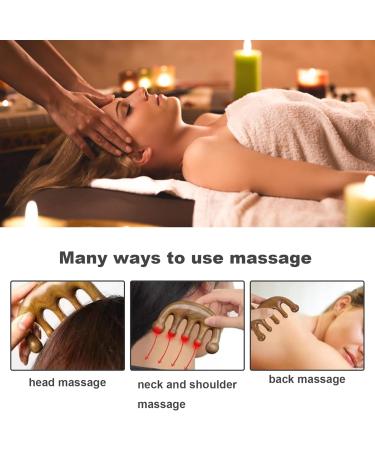 Natural Lymphatic Drainage Scalp Massager - 2pcs Wooden Comb Set for Hair & Facelift - Buy Online on GoSupps.com