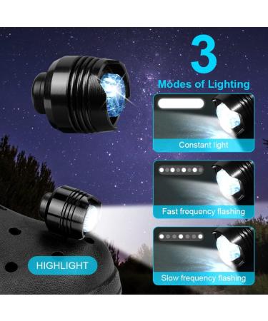2 Pack Glow in The Dark Headlights for Croc Shoes - 3 Light Modes Shoe Charms for Walking, Hiking, Camping - Black - Buy Online on GoSupps.com