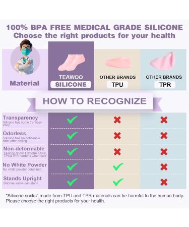 5 Pairs Silicone Socks for Dry Cracked Feet - Moisturizing Foot Care for Women - Pink Fits Up to Size 10 - Buy Online on GoSupps.com