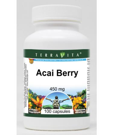 Buy Acai Berry Capsules (450 mg) - 100% Pure Brazilian Fruit - 100 Capsules - Premium Antioxidant Supplement - Buy Online on GoSupps.com