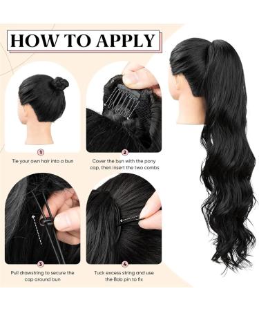 Body Wave Ponytail Hair Extension 24" Long Curly Wavy Drawstring Ponytail Hairpieces Clip in Natural Looking Synthetic Hair Extension for Women (Color : Burg Size : 24inches) 24inches Burg - Buy Online on GoSupps.com