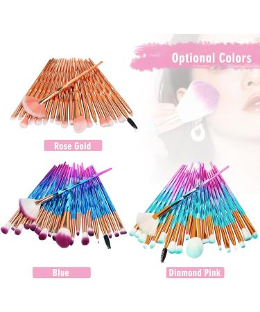 GreenLife Makeup Brushes set 20 pcs Unicorn eye Makeup Brush kit Premium Synthetic Face Eyes Eyeliner Foundation Brush Blending Eyeshadow Blush Concealer Cosmetic Brushes Powder Cream Brush - Blue - Buy Online on GoSupps.com