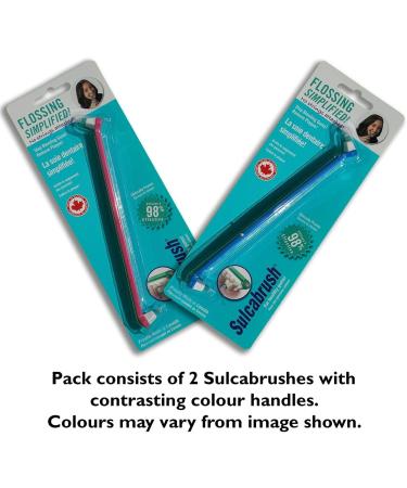 Pack of 2 Sulcabrush for a Couple or Family. Gum Care Dental Hygiene. Toothbrush to Remove Plaque Floss and Promote Healthy Gums and Teeth. Brush for Flossing Simplified. Cleaner Mouth. Clinically Proven Effective. - Buy Online on GoSupps.com