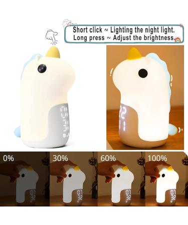 Woukksy Children Alarm Clock with Cute Unicorn Light | Rechargeable Night Light & Snooze Function | Ideal Gift for Girls - Blue - Buy Online on GoSupps.com