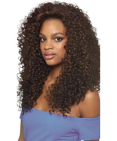 DOMINICAN CURLY BUNDLE HAIR (1B Off Black) - Outre Batik Quick Weave Synthetic Half Wig