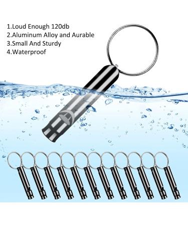 12-Piece Aluminum Emergency Whistle Set with Lanyard | Survival Signal Pipe for Hiking Camping & Outdoor Sports - Buy Online on GoSupps.com