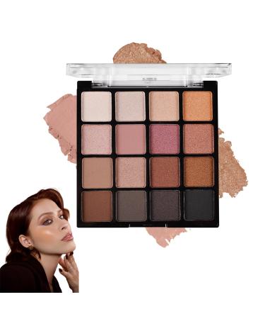 16 Colors Eyeshadow Palette Matte Nude Eye Makeup Palette Ultra-Blendable Long Lasting High Pigmented Waterproof Nudes Neutral Smooth Eye Shadow Palette for Women Natural Charming Looking #01 16 Colors 1#