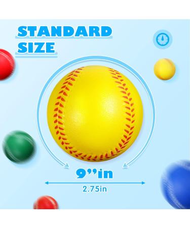 Jerify 12 Pack Foam Training Baseballs - 9 Inch Soft Baseballs for Kids and Teenagers - Practice Balls in Red, Blue, Green, Yellow - Buy Online on GoSupps.com