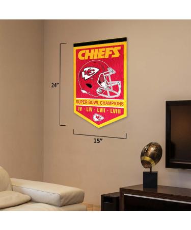 Kansas City Chiefs 4-Time Super Bowl Champions Banner Pennant - Shop Now for Authentic NFL Memorabilia - Buy Online on GoSupps.com