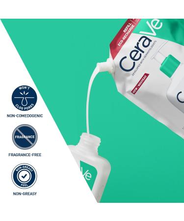 CeraVe - Gel Moussant - Nettoie et Elimine l'Exc s de S bum Sans Alt rer la Barri re Cutan e - Acide Hyaluronique C ramides et Niacinamide - Peau Normales Grasses Eco-Recharge Gel Moussant 473ml - Buy Online on GoSupps.com
