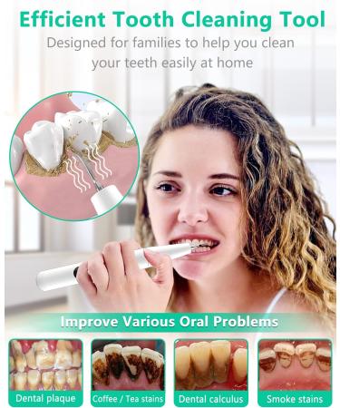 Ultrasonic Tooth Cleaner - Plaque Remover with LED and 3 Modes - Safe Dental Stain & Tartar Removal - Buy Online on GoSupps.com