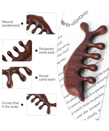 Amaxiu Sandalwood Massage Comb - Wide Teeth Anti-Static Head & Scalp Curber - Buy Online on GoSupps.com