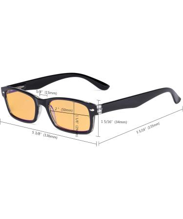 Eyekeper Blue Light Blocking Glasses - Vintage Amber Tinted Lens for Men & Women - Black BB90 - 0.0 Dioptries - Buy Online on GoSupps.com