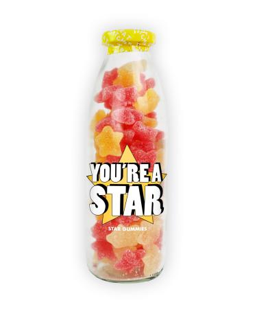 'You're a Star' Fizzy Cherry and Lemon Flavoured Stars Sweet Candy Bottle - 350g