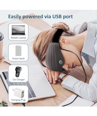 MOUNTRAX Heated Eye Mask - USB Electric Warm Compress for Dry Eyes Chalazion Stye & Blepharitis Relief | 3D Total Blackout Eye Heating Pad (Grey) with Aroma - Buy Online on GoSupps.com