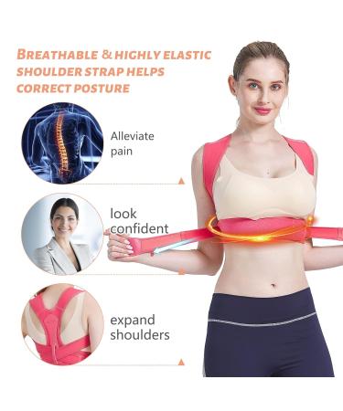 High-Up Correction Back Support for Men & Women | Adjustable Pain Relief Straightener - Rose Red - Buy Online on GoSupps.com