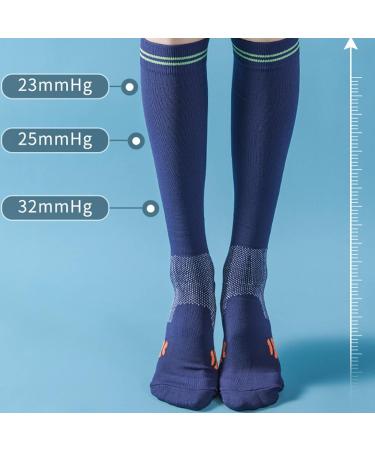 Luofang Compression Socks for Men & Women - 23-32 mmHg Knee-High Breathable Padded for Enhanced Blood Circulation - Ideal Running Socks in Black - Buy Online on GoSupps.com