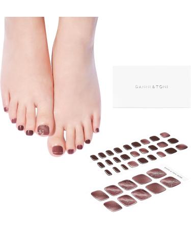 Danni & Toni Crimson Elegance Half Hardened Gel Nail Foils | Gold Film Halo Burgundian Red Nail Wraps | 37 Sticker Pedi Wraps - Buy Online on GoSupps.com