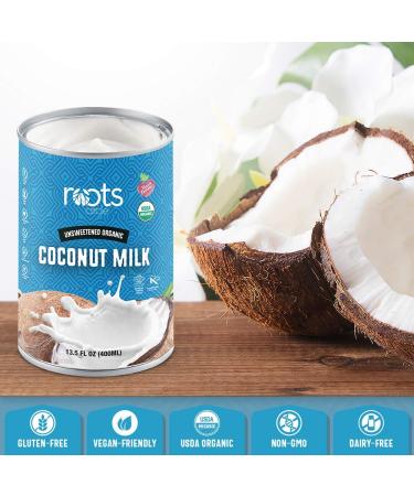 Roots Circle Organic Coconut Milk 6-Pack 13.5oz Cans | Dairy-Free for Coffee, Soups, Curries, Smoothies & Ice Cream | Gluten-Free, Kosher, Vegan | Passover Kitniyot - 81 Fl Oz - Buy Online on GoSupps.com
