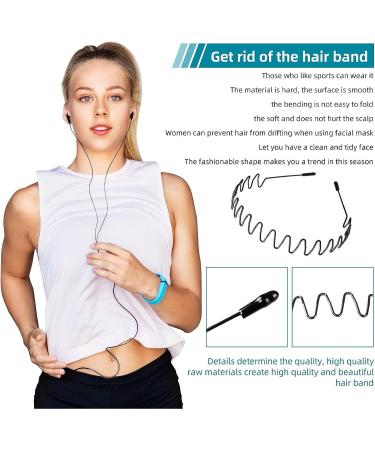 Men's Black Metal Headband Set - Non-slip Hair Bands for Sports, Weddings & Daily Wear (3pcs) - Buy Online on GoSupps.com
