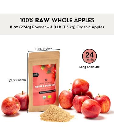 Organic Freeze-Dried Apple Powder - Superfood Fiber Smoothie Fruit Powder | 100% Raw Fruits, No Additives | Vegan USDA Certified - Nordic Fruit Powders - Buy Online on GoSupps.com