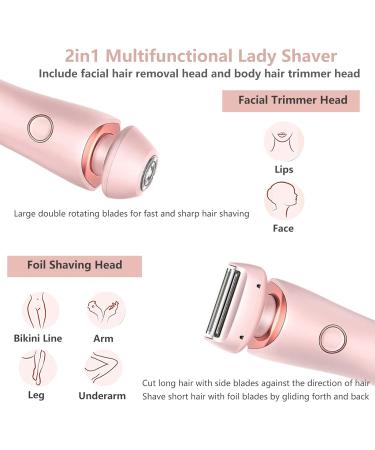 XinBarber 2-in-1 Rechargeable Lady Shaver for Women - Electric Bikini Trimmer & Cordless Wet/Dry Shaver for Arm, Leg, Face, and Pubic Area - Buy Online on GoSupps.com