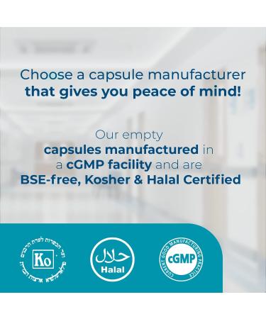 1000 Count Size 00 Clear Empty Gelatin Capsules - DIY Pure Bovine Pill Capsule Filling - Kosher, Halal, Gluten Free, Non-GMO Certified - Buy Online on GoSupps.com